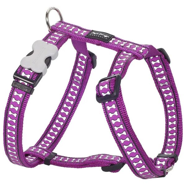 Soft Webbing Reflective Safety Dog Harness in Purple, Large Size