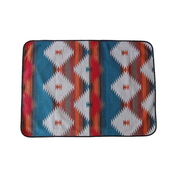 Soft Wool Blend Pet Blanket with M-Orange Inka Ethnic Pattern