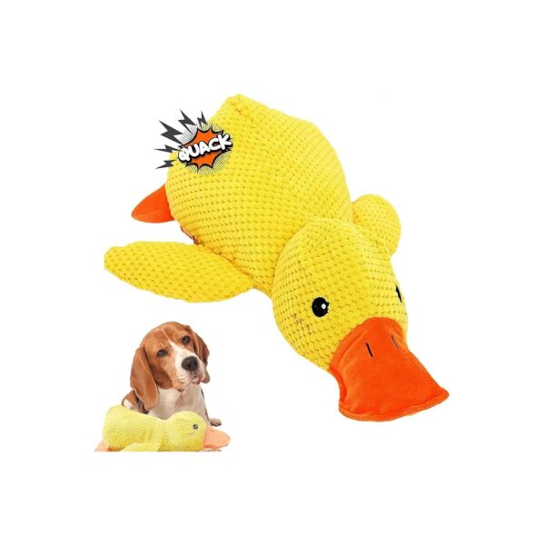 Soft Yellow Duck Plush Toy with Squeaker for Aggressive Chewer Dogs