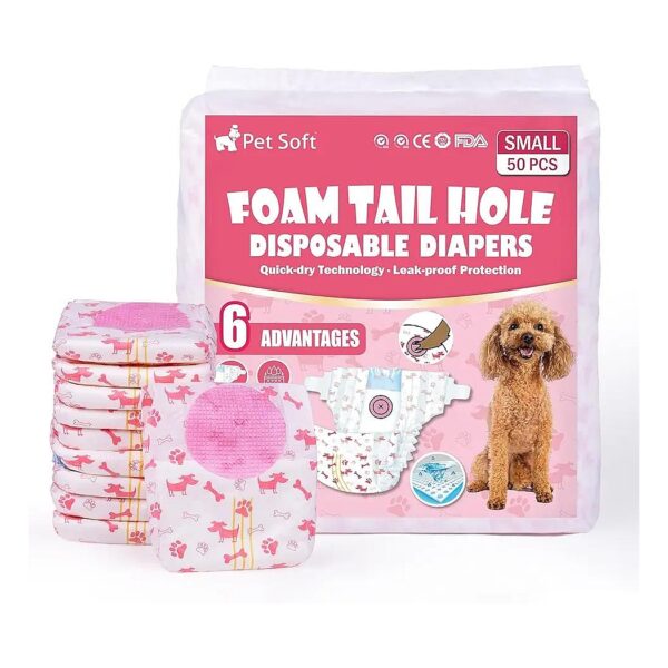 Soft and Absorbent Dog Diapers with Wetness Indicator for Small Pets