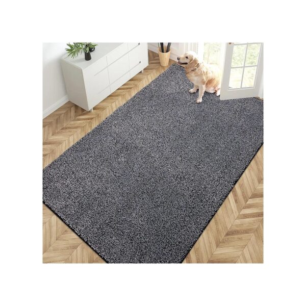 Soft and Absorbent Polyester Microfiber Door Mat 5x7ft with Non-Slip Back for Pet Areas