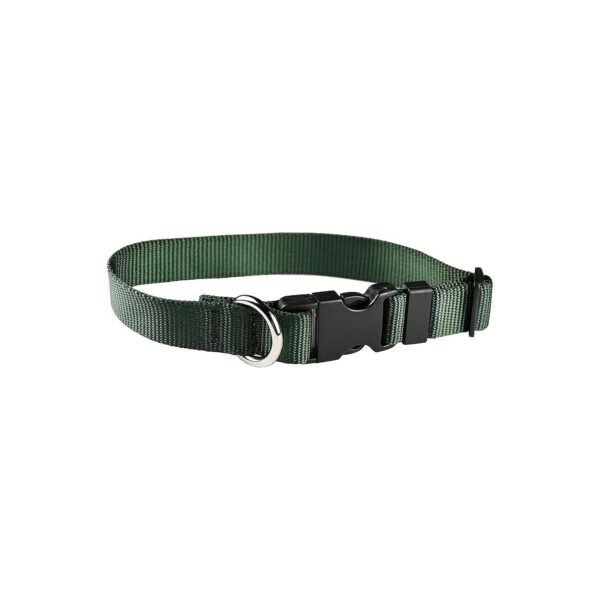 Soft and Adjustable Forest Green Nylon Dog Collar for Small Dogs