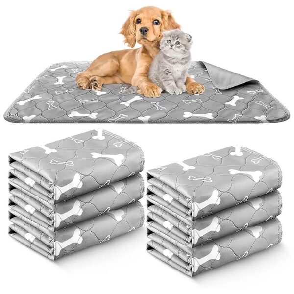 Soft and Breathable Washable Dog Pee Pad 6-Pack Gray Cotton Pads for Comforting Training