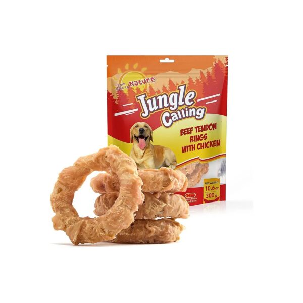 Soft and Chewy Beef Tendon Rings for Adult Dogs with Hip and Joint Health