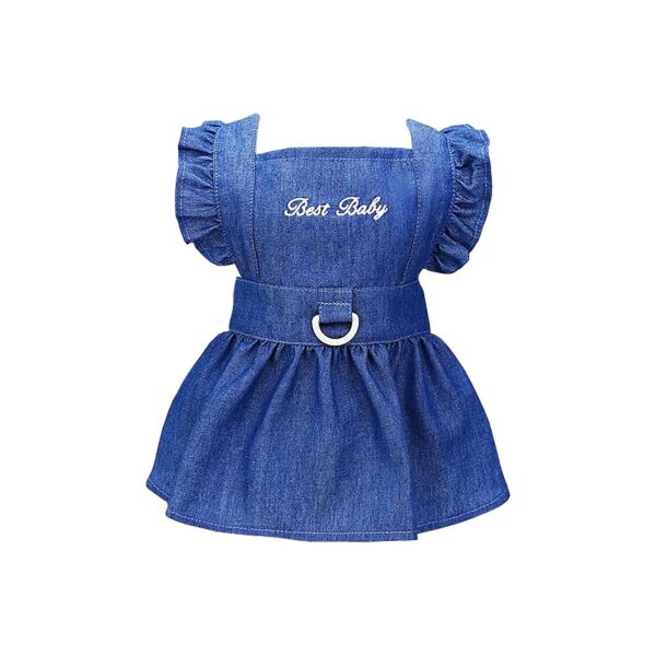 Soft and Comfortable Dog Princess Dress with Navy Blue Denim Skirt for Small Dog Girls XL