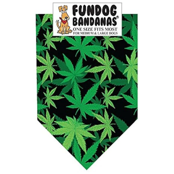 Soft and Comfortable Marijuana Leaf Dog Bandana for Medium to Large Dogs