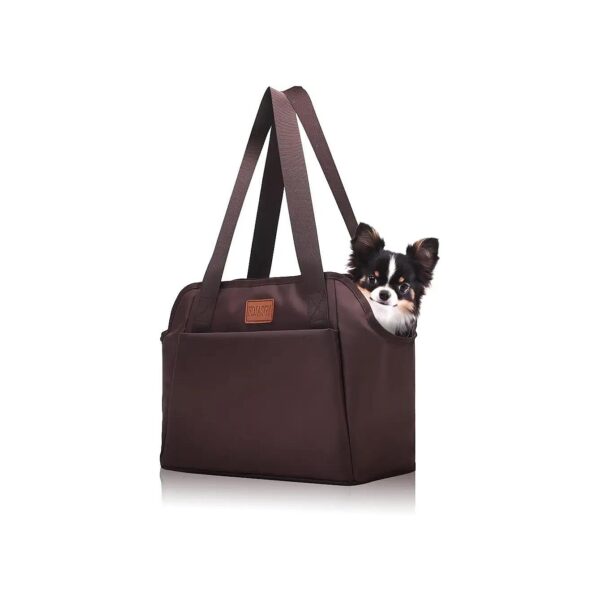 Soft and Compact Dog Carrier with Safety Tether and Adjustable Canopy for Small Pets