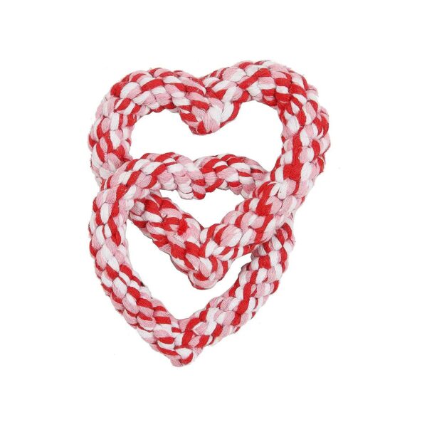 Soft and Cottony Heart-Shaped Dog Rope Toy for Small to Medium Breed Dogs