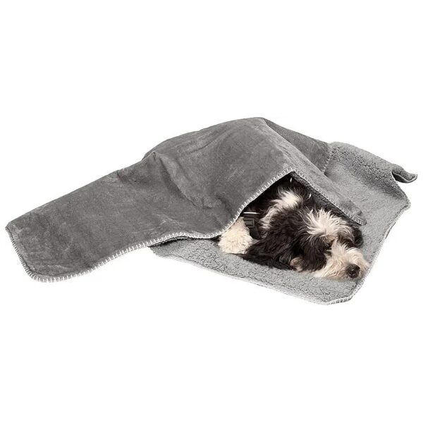 Soft and Cozy Self-Warming Pet Blanket with Waterproof Terry and Sherpa Materials