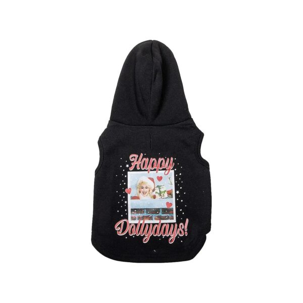 Soft and Cozy Small Dog Hoodie with Faux Fur Lining and Dolly Parton Holiday Design