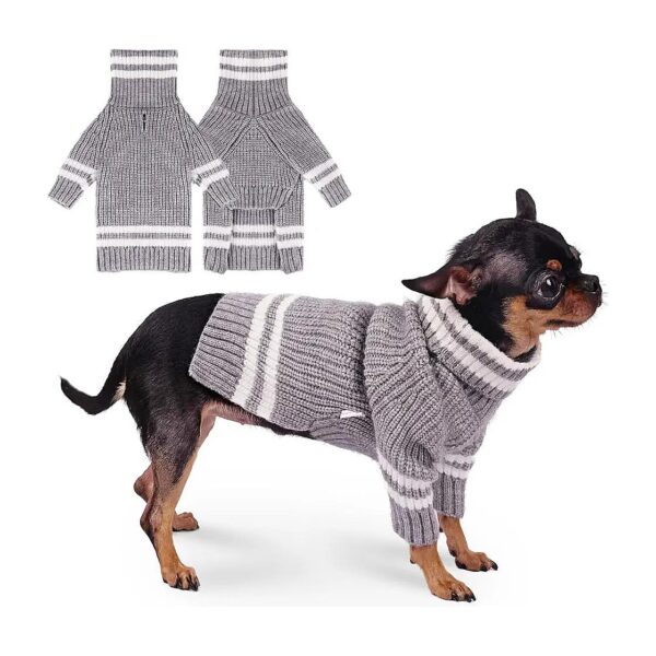 Soft and Cozy Striped Puppy Sweater for Small Breed Dogs like Chihuahua and Pomeranian