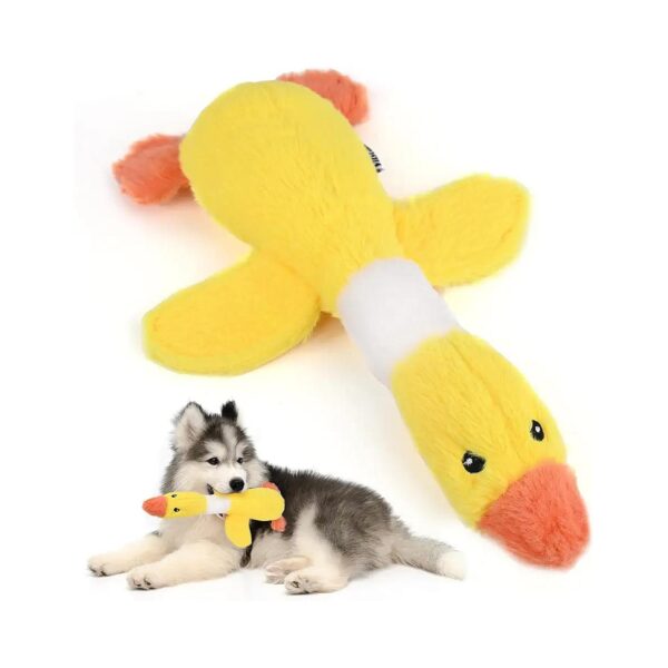 Soft and Cushion Goose Plush Dog Toys for Small Dogs and Puppy Teething Comfort