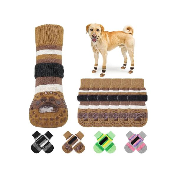 Soft and Durable Dog Socks with Anti Slip Grippers for Small Medium Large Senior Dogs