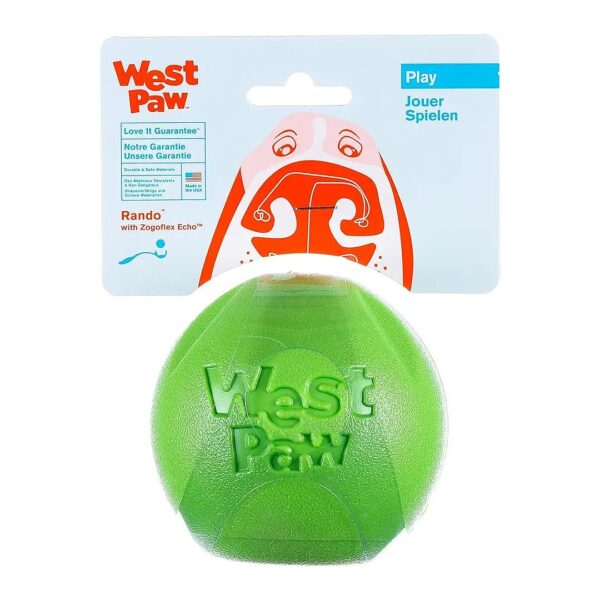 Soft and Durable Large Jungle Green Dog Play Chew Ball Toy with Echo