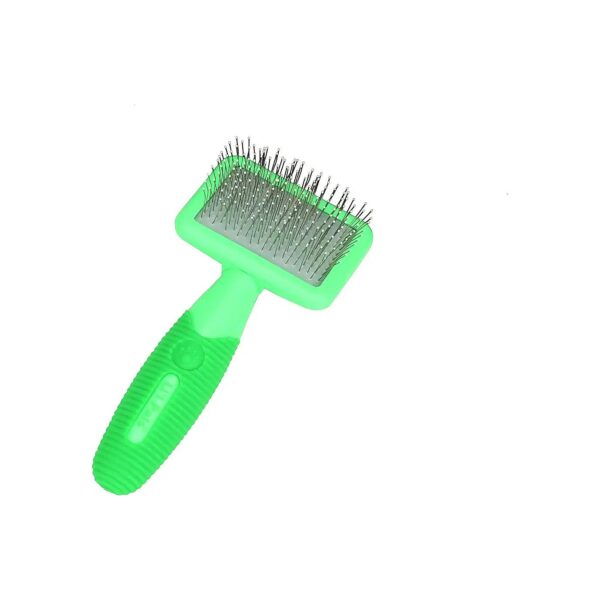 Soft and Flexible Dog Coat Brush with Coated Tips for Gentle Pet Grooming and Comfort