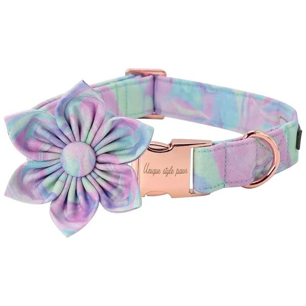 Soft and Flexible Flower Pattern Dog Collar for Small Medium Large Dogs