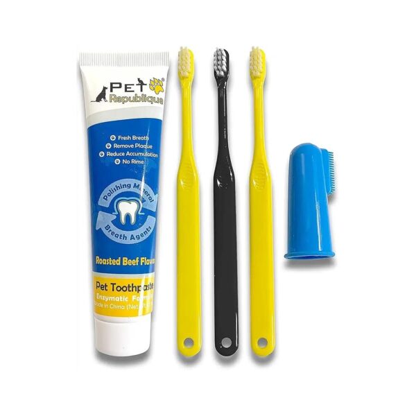 Soft and Gentle Enzymatic Dog Toothpaste for Cats and Dogs with Yellow and Black Design