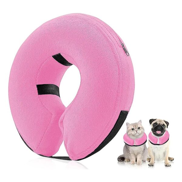 Soft and Gentle Inflatable Cone Collar for Dog and Cat After Surgery Recovery