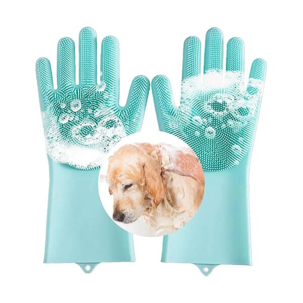 Soft and Gentle Pet Grooming Gloves for Dogs and Cats with Massaging Tip