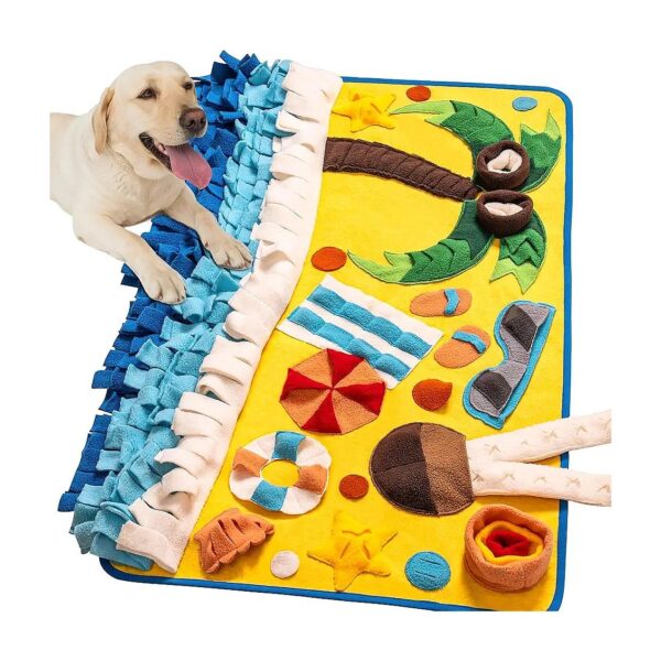 Soft and Sturdy Fabric Snuffle Mat with 15 Training Elements for Dogs and Cats