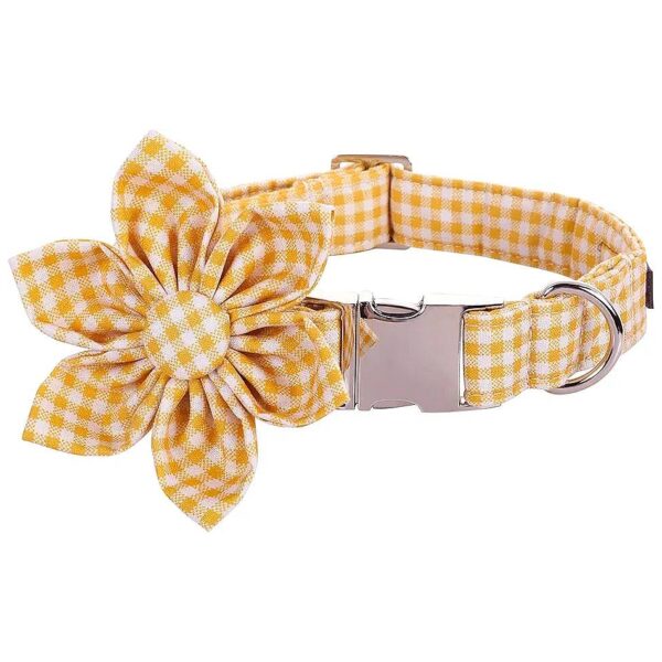 Soft and Stylish Floral Dog Collar with Adjustable Size for Small Female Dogs