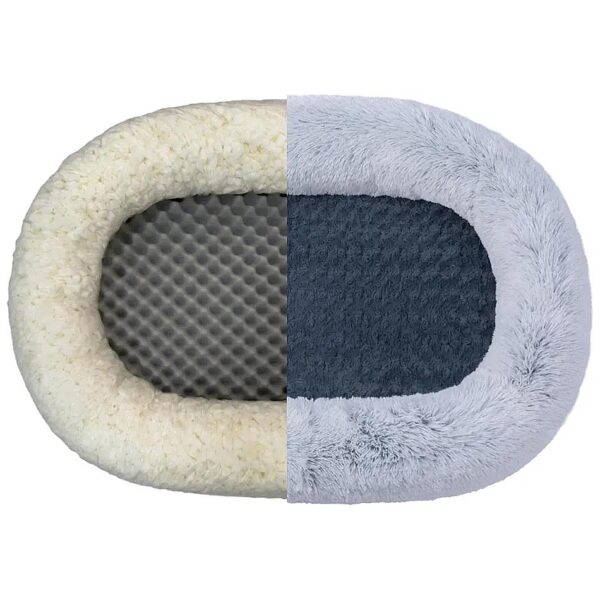 Soft and Supportive Memory Foam Dog Bed for Large Dogs with Faux Fur and Non-Slip Bottom