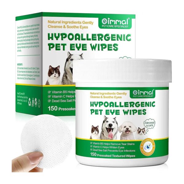 Soft and Thorough Eye Stain Removal Wipes for Dogs, Cats, and Small Animals