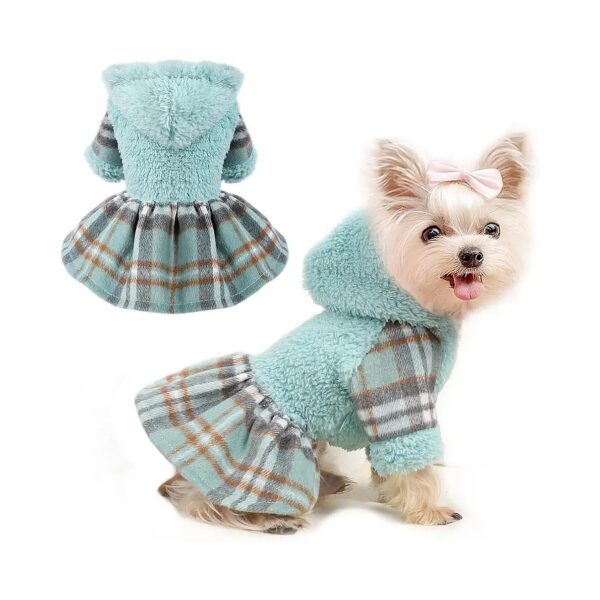 Soft and Warm Dog Clothes for Small Dogs, XX-Small, Teacup Dog Sweater Dress