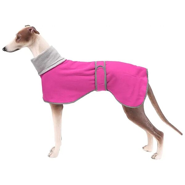 Soft and Warm Polyester Fleece Dog Winter Coat with Adjustable Band and Reflective Bar