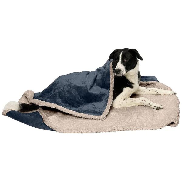 Soft-Edged Terry Dog Blanket with Waterproof Coating and Thermal Core for Indoor Cats