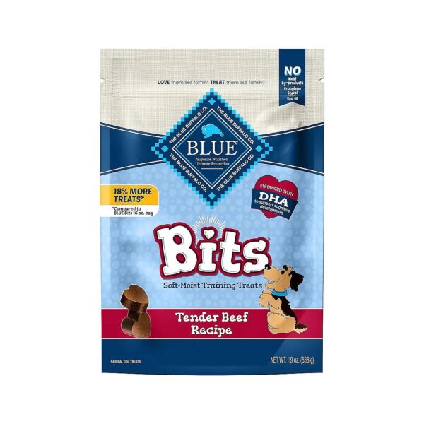 Soft-Moist Dog Treats with Real Beef for Training, Brain Health, and Skin and Coat Health