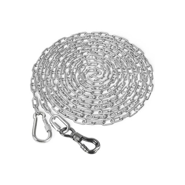 Solid 15FT Stainless Steel Dog Chain for Outside Yard Camping Hiking Medium Small Breeds