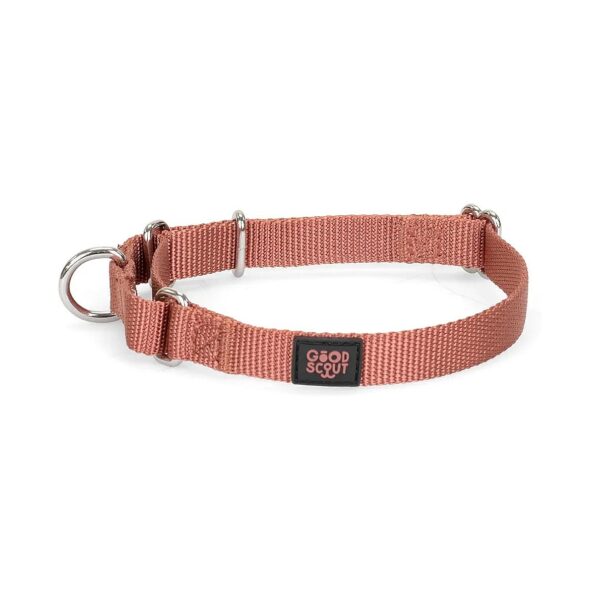 Solid Brick-Color Nylon Webbing Martingale Collar for Puppies and Adult Dogs