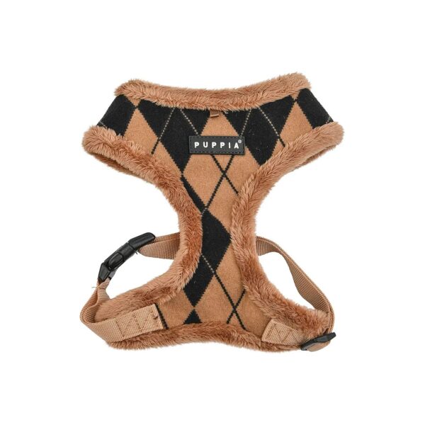 Solid Diamond Beige Fleece-Lined Harness A for Small Dogs