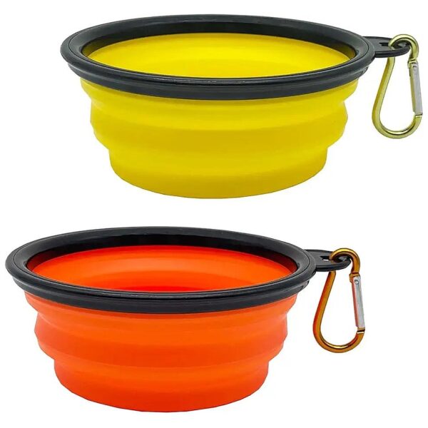 Space-Saving Collapsible Pet Food and Water Bowls for