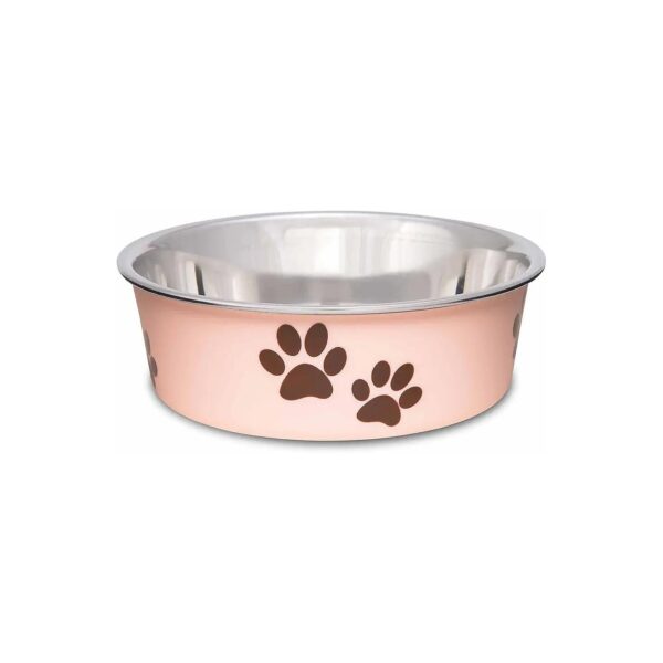 Spill Proof Dog Feeder 16 Ounces Pink Resin Bowl for Small Dogs