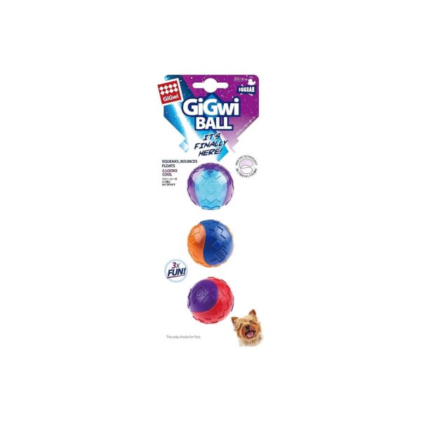 Squeaker Dog Ball, TPR Material, Bounces and Floats, Small Size, 3 Pack