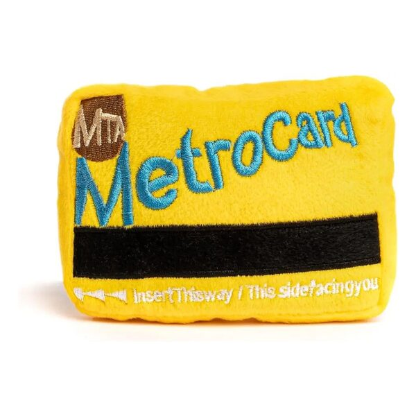 Squeaker Plush Dog Toy NYC Metro Card Tribute for Small Puppy Gift Ideas