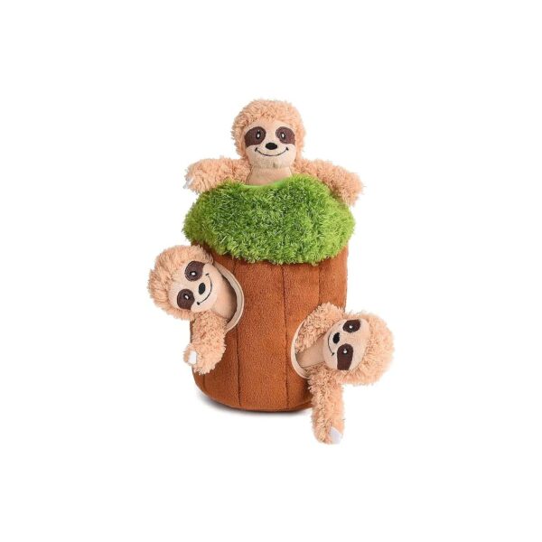 Squeaky Plush Sloth Dog Toy Interactive Hiding Toy for Small Medium Large Dogs