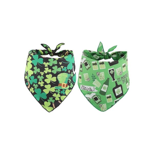 St Patricks Day Dog Scarf Pack of 2 for Medium to Large Breed Canines