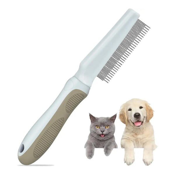 Stainless Steel 2-in-1 Long and Short Pet Comb for Tangle and Knot Removal