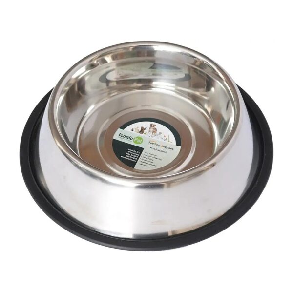 Stainless Steel 96 Oz Non Skid Pet Food and Water Bowl for Cats and Dogs