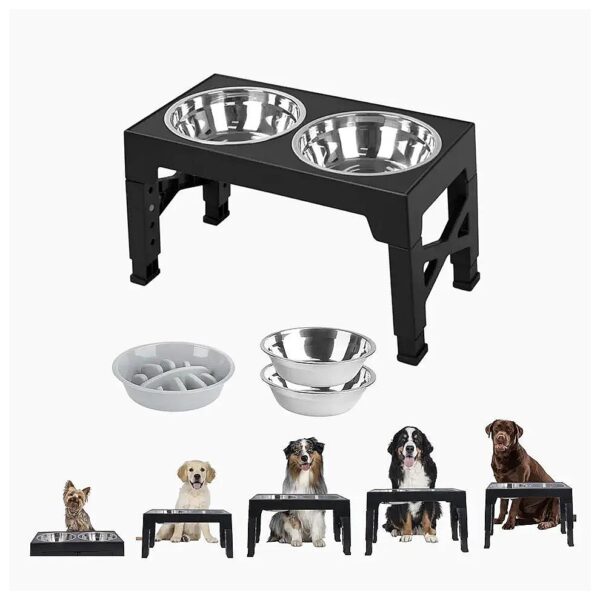 Stainless Steel Adjustable Dog Bowls for Easy Cleaning and Anti-Slip