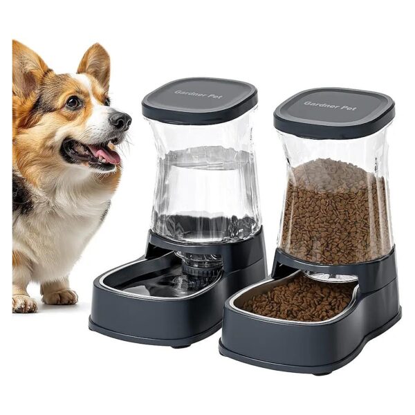 Stainless Steel Automatic Dog Water and Food Dispenser Set for Medium and Large Pets