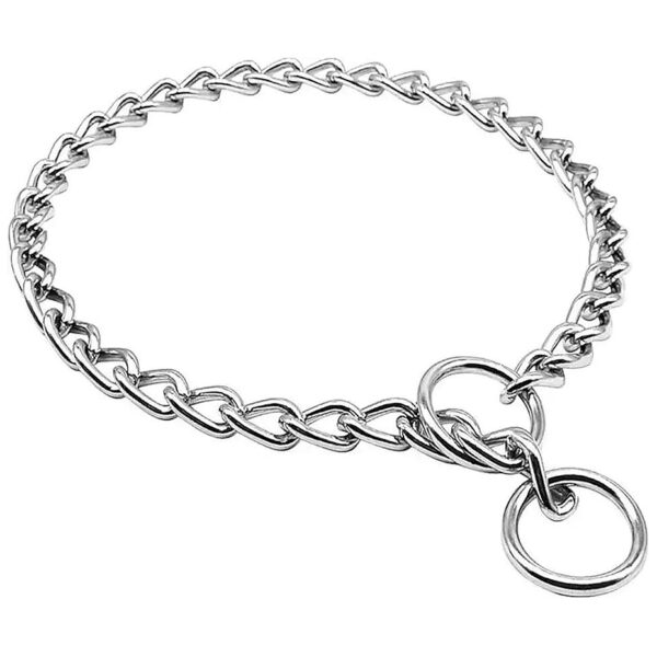 Stainless Steel Chain Dog Collars for Small Medium Large Dogs with Adjustable 45cm Length