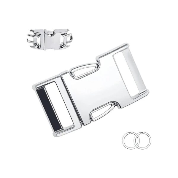 Stainless Steel Chrome Plated Dog Collar Quick Release Buckle for Small Medium Large Dogs