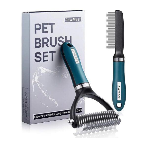 Stainless Steel Deshedding Brush for Long-Haired Dogs and Cats