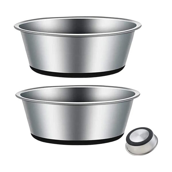 Stainless Steel Dog Bowl Set of 2 for Medium to Large Dogs with Separate Compartments