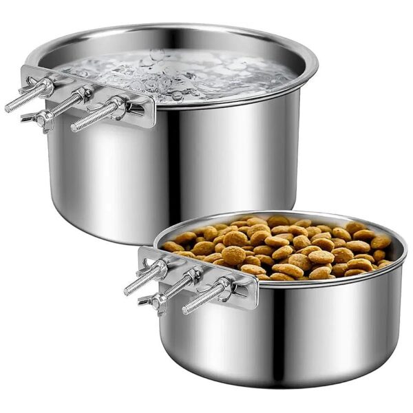 Stainless Steel Dog Bowls with Hanging Hook for Medium and Large Dogs