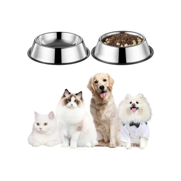 Stainless Steel Dog Bowls with Non-Slip Rubber Base and Dishwasher Safe for Easy Cleaning